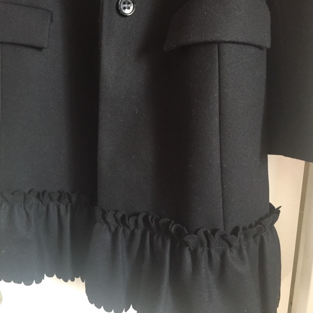 Red Valentino Wool Coat with Ruffle Trim - Picture 4 of 6